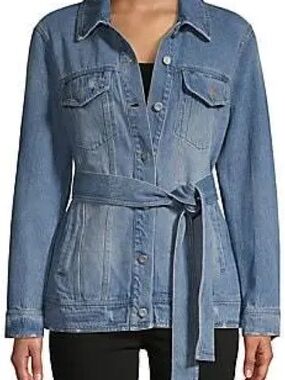 Bagatelle Belted Denim Trucker Jacket - Size S
